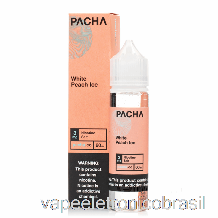 Vape Recarregável Gelo De Pêssego Branco - Pacha - 60ml 3mg